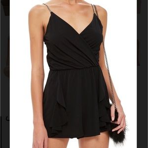 Topshop Black Romper with Rhinestones